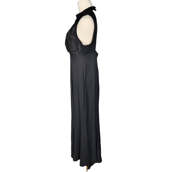 Vintage Dress 12 Med VTG 80s  Maxi Black Tie Prom Event - Picture 3 of 17